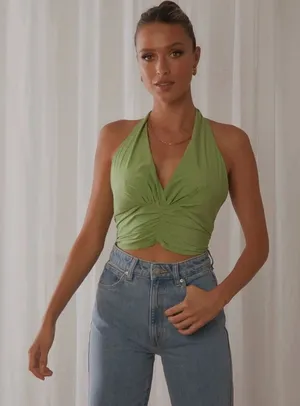 Peppermayo Betty Halter‎ top in lime green size 4 thumbnail 1