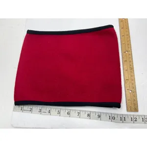Red Fleece Neck Warmer With Black Trim - Soft & Cozy - Made In India 52c thumbnail 3