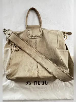 HOBO Cream Leather Tote with Whipstitch Strap and Tassel thumbnail 2