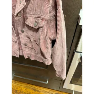 American Eagle Outfitters dusty rose pink corduroy cropped jacket woman XS thumbnail 3