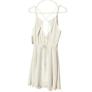 Big Waterblue Sky White Mini V-Neck Textured Dress Small NEW Marilyn Monroe #779 thumbnail 8