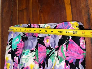 Vintage Floral Tropical Skirt Resort Beach Modest Coastal Bright 80s flowers thumbnail 5