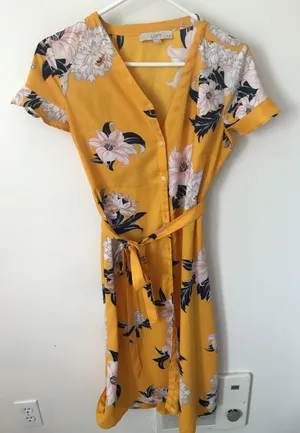 Loft Flower Spring Fall Yellow Sundress thumbnail 1