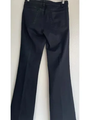 Cache Embellished Flare Jeans Size 4 Y2K Faux Pearl Beaded Black Denim Pants thumbnail 3