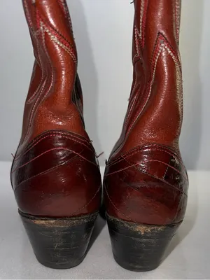 ⁠Dan Post Vintage Eel Skin Patchwork Western Boots Womens Size 5.5B Cognac thumbnail 7