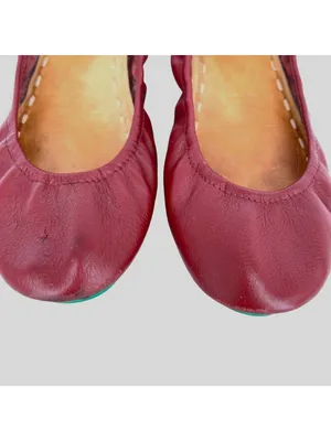 Tieks Burgundy Plum Leather Ballet Flats Foldable Size 7 Preppy Quiet Luxury thumbnail 2