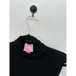 Muse Republic Clothing Black Textured Mock Neck Sleeveless Top Sz S‎ Minimalist thumbnail 4
