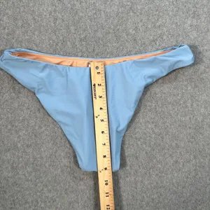 J. Crew Curved Waist Cheeky Bikini Bottom Women's Medium Blue BC125 New thumbnail 4