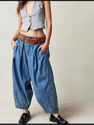 We The Free Medium We The Free Ridley Pull On Cropped Baggy Barrel Jeans S thumbnail 14