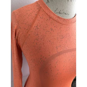Lululemon Swiftly Tech Long Sleeve 2.0 Race Distorted Noise‎ Orange Size 4 thumbnail 3