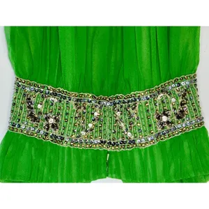 NWT Mandalay Dark Lime Green Beaded Embellished Mini Cocktail Party Dress Size 6 thumbnail 10