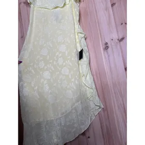 NWT Lulus Pretty Perfect Yellow Burnout Floral Off-the-Shoulder Midi Dress Sz XS thumbnail 5