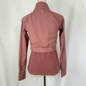 Fabletics Rosalia‎ Performance Full Zip Athletic Thumbholes Mauve Pink Small thumbnail 7