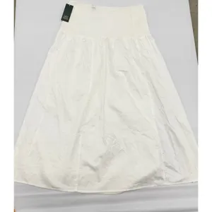 Wild Fable White Smocked Waist Side Slit Midi Skirt‎ Womens size L NWT thumbnail 9