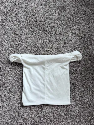 Cotton on white off the shoulder ribbed top XS thumbnail 2