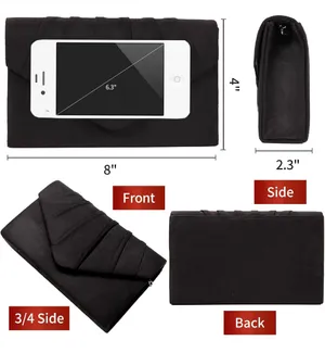 Black Suede Clutch Amazon thumbnail 3