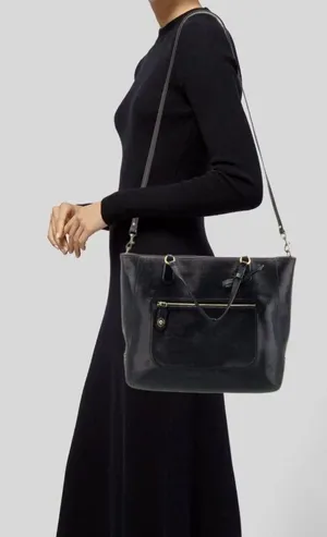 Coach Poppy Textured Patent Small Blaire Tote/Crossbody Brass / Navy thumbnail 1