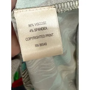 Tommy Bahama Floral Twist Front V-Neck Dress Olive Turquoise‎ White Size L thumbnail 4