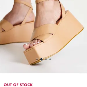 Public Desire Chunky Platform Ankle-Strap Sandal in Tan thumbnail 4