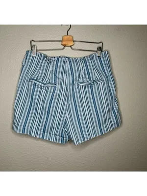 American Eagle Outfitters Womens Mom Shorts Size 14 Blue/White Striped nautical thumbnail 8