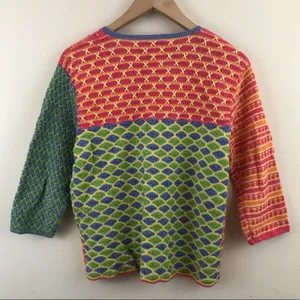 Susan Bristol Y2K 2000s Vintage Crochet patchwork Grandma cardigan sweater M thumbnail 8
