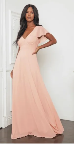 LULU's Chic Bridesmaid Prom Wedding Flowy Romantic Elegant Sexy Maxi Dress thumbnail 1