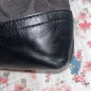 Vintage Coach Sateen Monogram and Leather/Silver Chain Shoulder/Crossbody Bag thumbnail 8