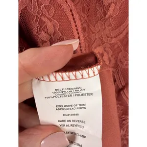 Hint of Mint Lace Mock‎ Neck Top Boho Romantic Cottagecore Blouse L thumbnail 6
