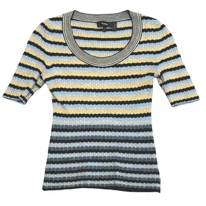 Theory Leenda‎ Striped 100% Wool Top Sz P Preppy Academia Quiet Luxury thumbnail 1