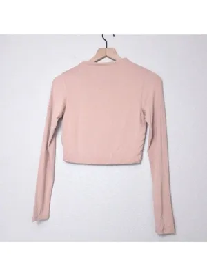 Naked Wardrobe The NW Crop Top L Shapewear Stretch Double Lined Nude Mockneck thumbnail 9