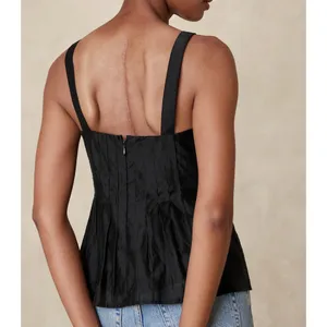 Banana Republic Factory Pleated Camisole Womens Size 12 Dark Cherry NWT thumbnail 6