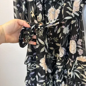 Calvin Klein Womens-XL Long Sleeve Dress with Belt & Teirs Black Floral‎ thumbnail 14