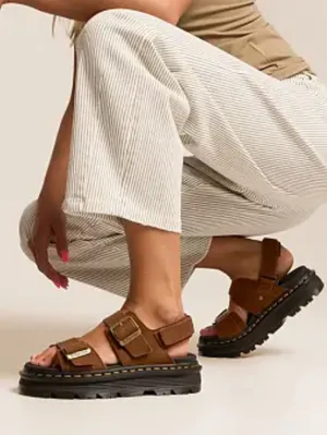 DR. MARTENS Zebzag Leather Sandal, Brown, Size 9, NWOT DISPLAY PAIR thumbnail 2