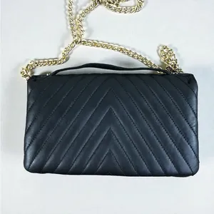 MICHAEL KORS Quilted Leather Sloan Chain Crossbody HandBag Black Clasic Elegant thumbnail 3