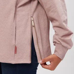Varley‎ Atlas Sweatshirt Womens Medium Ash Rose Pink Side Zip Funnel Neck thumbnail 3