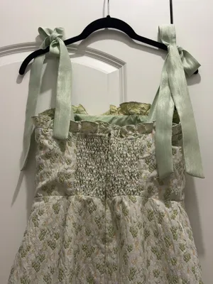 Green floral midi dress size small thumbnail 7