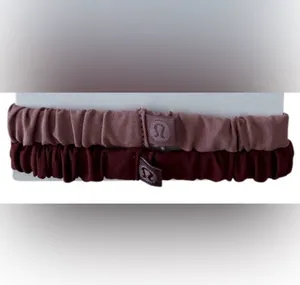 2 NWOT Lululemon Skinny Scrunchie: Red Dust and Rockwood thumbnail 2