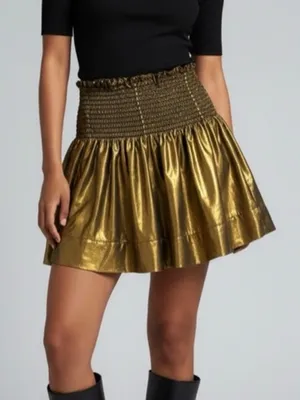 Queen Of Sparkles Gold Wavy Swing Shorts thumbnail 1