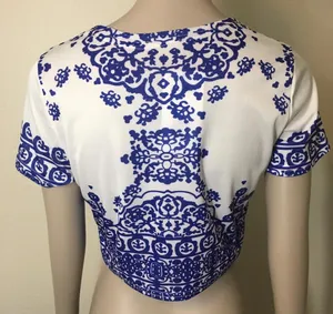 Zaful Porcelain Short Sleeve Crop Top NWT! thumbnail 4
