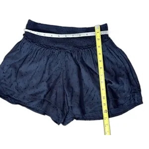 Hollister Black Smocked Skirty Shorts Small Swiss Dot Flowy Coquette Boho Pocket thumbnail 4