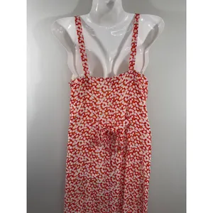 Lulus‎ Red Floral Daisy Ruffle Midi Dress Women Small Cottagecore Boho Romantic thumbnail 9