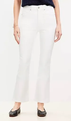 NWT LOFT kick crop high rise curvy fit stretch denim jeans white 14/32 thumbnail 1