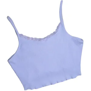 Ribbed Crop Top Tank Lilac Lavender Purple Size Small thumbnail 1