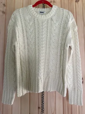 NWT J. Crew Cable-knit Crewneck Sweater Cream Heritage Warm Comfy Women’s Size M thumbnail 1