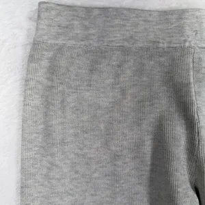 Cyrus Size L Lounge Pants Wide Leg Ribbed Knit Heather Gray C852416TJ Relaxed thumbnail 3