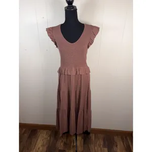 Nation LTD Fabienne Fused Ruffle Dress Brown mauve L‎ thumbnail 2