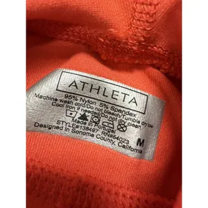 Athleta Hoodie Size M Pullover Long Sleeve‎ Orange Running Stretch Tracker thumbnail 6