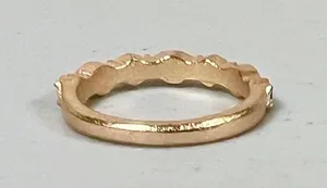 Gold Pink Blue Green Round Gemstone Diamond Band Ring Jewelry Size 7 💖 thumbnail 3