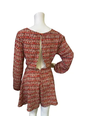 Women’s Altari’d State Patterned V-Neck Tie-Waist Romper thumbnail 3