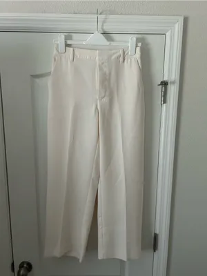 Gap Factory High Rise Easy Straight-Leg Crop Ankle Pants Back Elastic Waist thumbnail 3